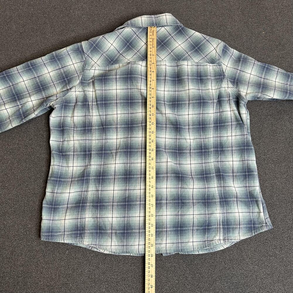 Carhartt Shirt Womens XL 16-18 Blue Plaid Flannel Long Sleeve Button Up Stretch - Picture 7 of 10
